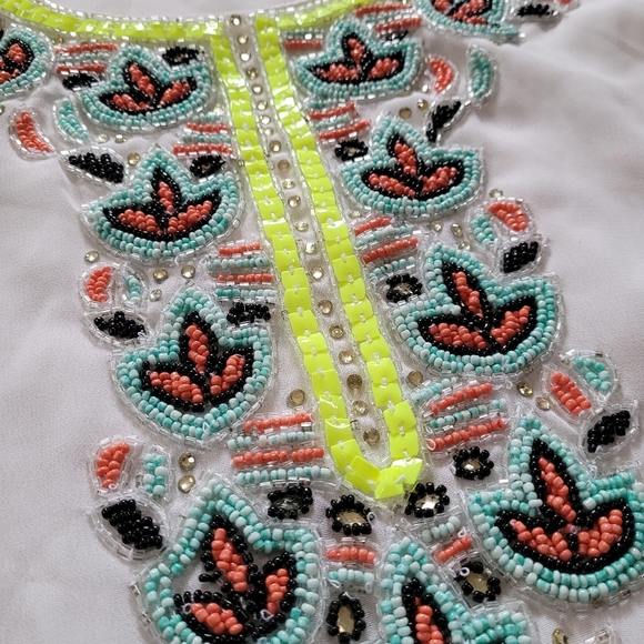 LUCKY & COCO Women's Sheer Beaded Cover Up - Picture 5 of 11